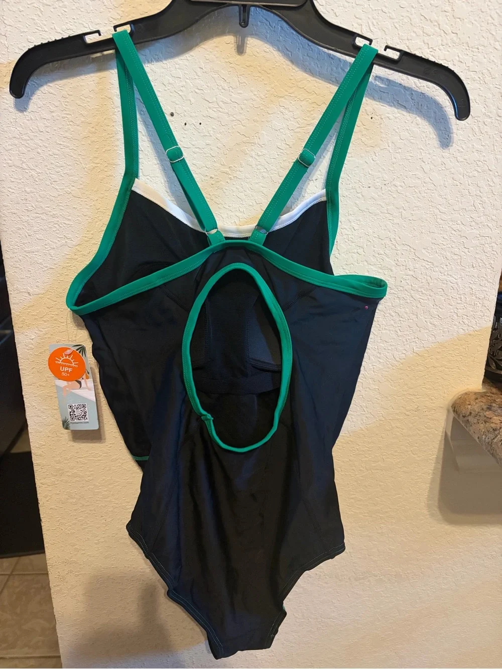 Attracosports Women’s One-Piece Swim Suit in Black and Green